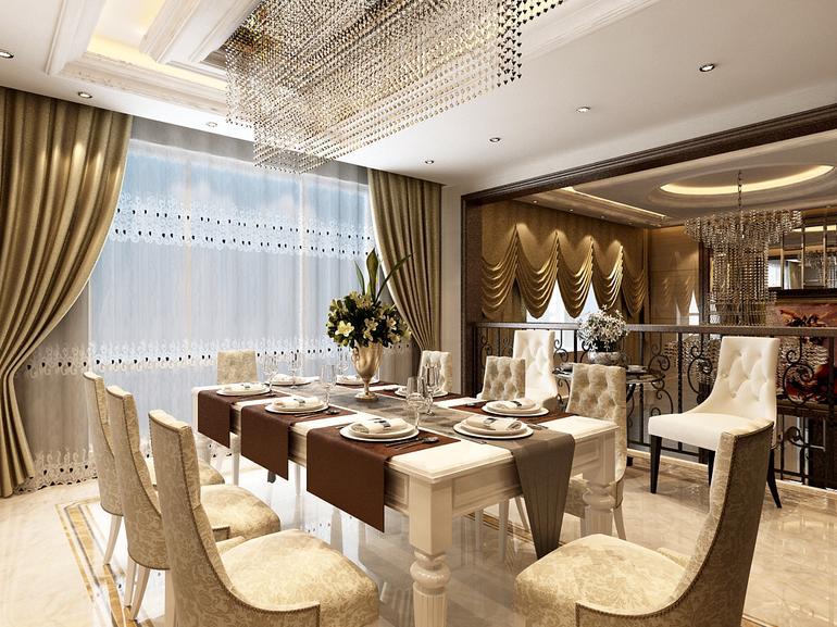 十人桌餐桌別墅裝修